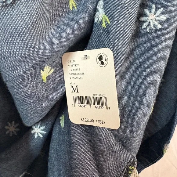 Free People Denim Blue Floral Mini Dress - Picture 5 of 9